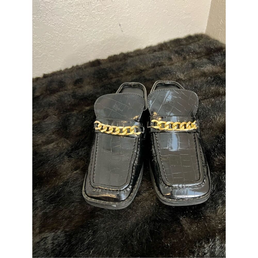 Nasty Gal x Z Code Z Square Toe Chunky Womens 4 Alligator Faux Leather Slip On